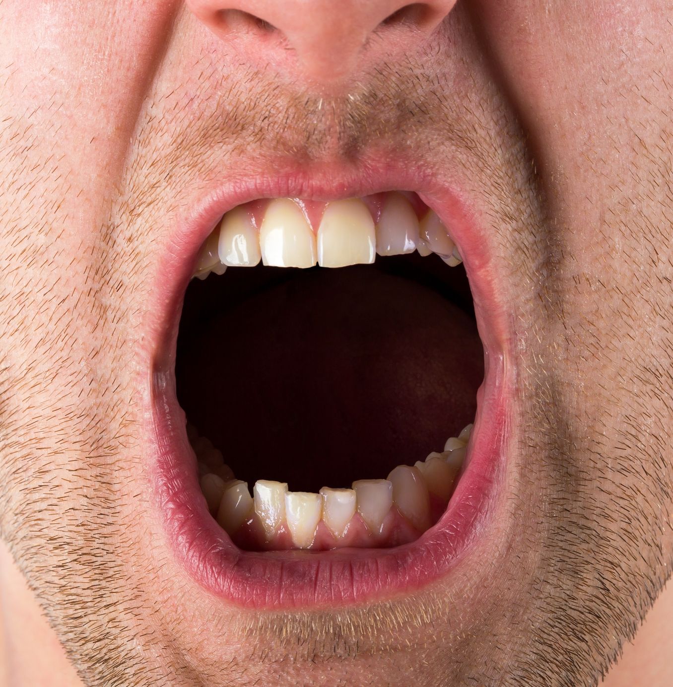 Открытый рот мужчины. Открытый рот с зубами мужской.